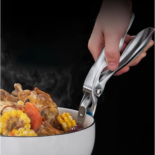 Bowl Spoon Utensil Holder Dish Clamp Pot Pan Gripper Clip Hot Dish Plate Bowl Clip Tong Stainless Household Cookware Accessories