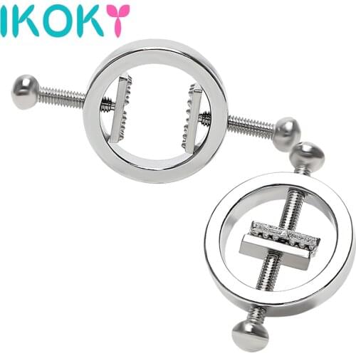 IKOKY 1 Pair Flirting Teasing Breast Clips Adult Games Nipple Stimulator Sex Toys for Couple Nipple Clamps