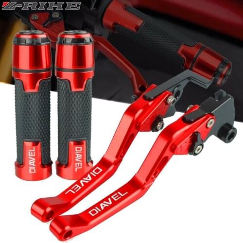 Motorcycle Short Brake Clutch Levers 7/8" 22MM Handlebar Hand Grips Accessorie For Ducati DIAVEL CARBON 2011-2015 2014 2013 2012