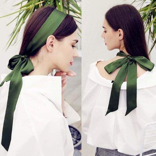 NEW Pure Satin Silk Scarf For Women Small Long Neck Hair Scarf Bag Strap Neckerchiefs Fashion Elegant Belt Tie Handbag Ribbons