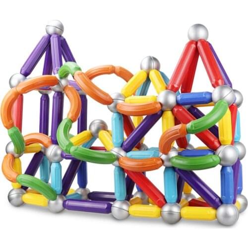 Big Size Magnetic Blocks Magnet Bars & Metal Balls Magnetic Designer Set Building Constructor Toys for Children Gifts