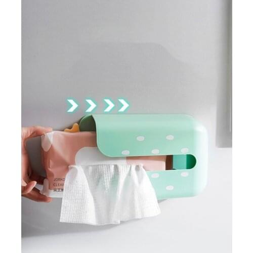 Cute Wall-mounted Drawer Box, Face Towel, Face Towel Storage Shelf, Punch-free Box