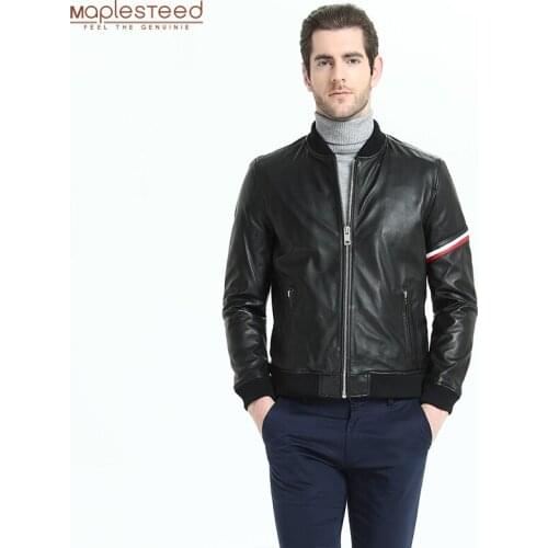 100% Natural Sheepskin Leather Jacket Soft Skin Genuine Leather Jacket Men Leather Coat Spring Autumn M197