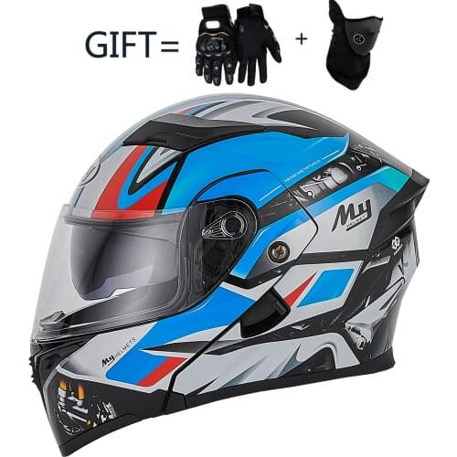 Latest DOT Approved Safety Modular Flip Motorcycle Helmet Voyage Racing Dual Lens Helmet Interior Visor Drop