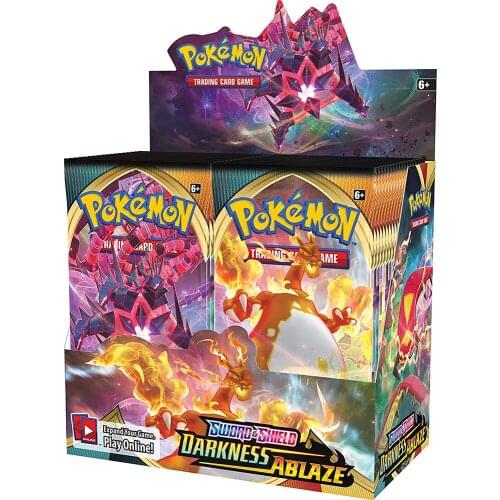Newest 324Pcs Pokemon Cards TCG: Sword & Shield Darkness Ablaze Pokemon Booster Box Collectible Tradiner Card Game toy for child
