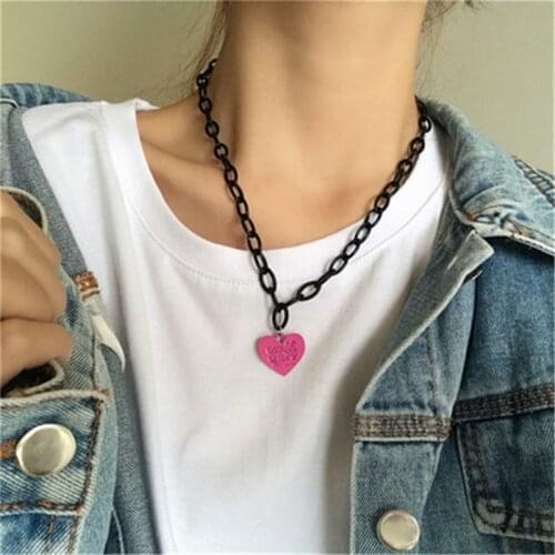 Hangzhi New Korean Version Of The Net Red Temperament Simple Hip-hop Love Pendant Necklace Acrylic Letter Necklace