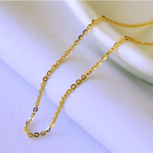 NYMPH 50cm 3.05g Genuine 18K Yellow Gold Jewelry Necklace Pure Au750 Gold Chain 45cm Fine Wedding Gift For Women X5011