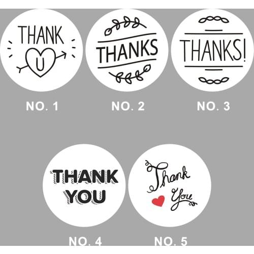 Wholesale 320PCS 3.5CM Self Adhesive Gift Wrapping Sticker DIY Accessory Thank You Tip Logo Packing Circular/Round Stickers