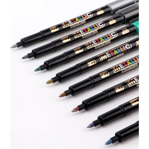 8-color set metal pen color fountain pen art marker painted black card craft signature pen graffiti DIY writing stationery