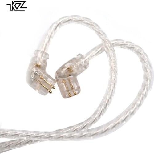 Free Shipping KZ ZSN EDX Silver Plated High Purity Oxygen Free Copper Cable for KZ ZSN Pro ZS10 PRO ZSX ZST BA10 C12