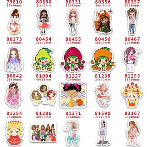 DIY Craft Supplies Sewing Accessories Cartoon Little Girl Printed Planar Resins Mold 30 Pieces. PR-79810