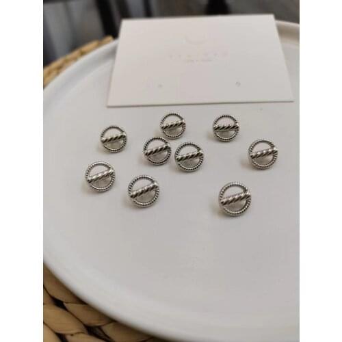 10pcs silver Metal Shirt Sewing Buttons For Clothing Round Square Vintage Women Wedding Gift Decorations Accessories