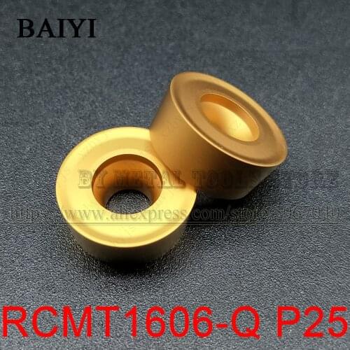 RCMT1606-Q P25 RCMT1606 Q P25 RCMT 1606 Round milling insert Lathe Cutter Turning Tools Indexable carbide blade CNC for Steel