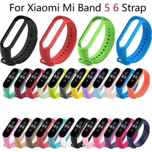 Strap For Xiaomi Mi Band 6 5 Silicone Wristband Bracelet Replacement Strap For Mi Band 6 5 Wrist TPU TPE Multicolor Soft Strap