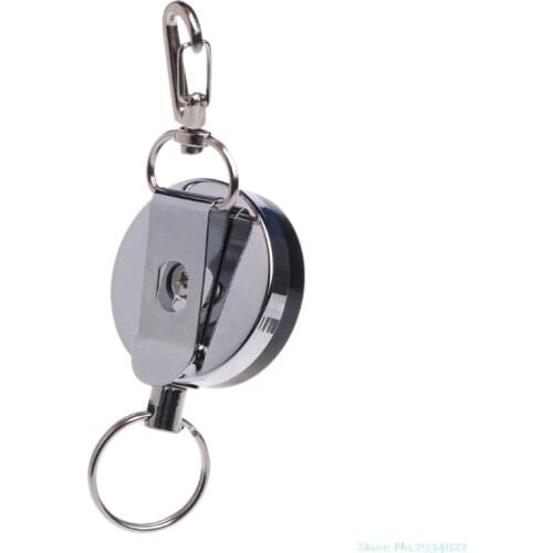 New Fishing Zinger Retractor Key Ring Reel Holder Retractable Steel Cable Accessory Drop Ship