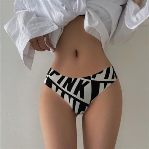 Sexy Seamless PINK Heart Letters Thong Briefs Womens Comfortable Breathable Lingerie Ladys Sexy Underpanties Sexy Intimates