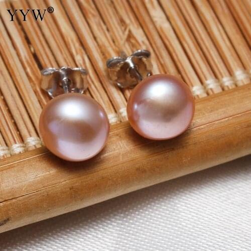 Freshwater Pearl Stud Earring 7-7.5mm Natural Pearl Earrings Imitation Pearls Women Jewelry Bridal Wedding Jewelry Gift