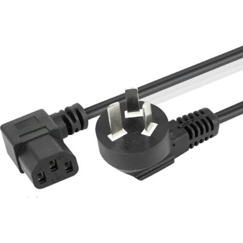 2Pcs 1.8M IEC Right Angle or Left Angle 90-degree Elbow Power Cord AU Power Lead Black