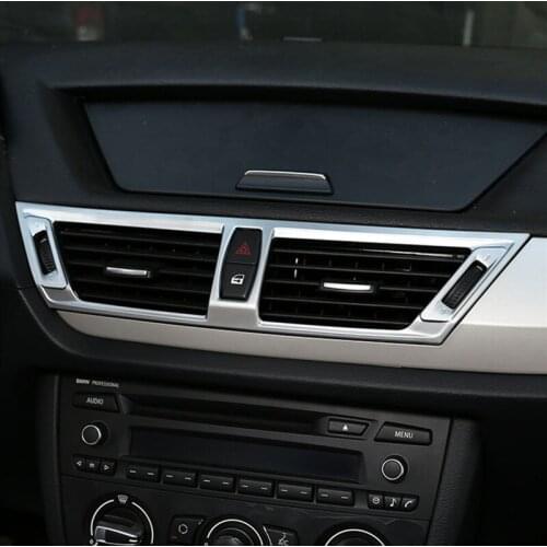 Car Styling Center Console Air Outlet Frame Decoration Cover Sticker Trim For BMW X1 E84 2011-2015 Interior Auto Accessories