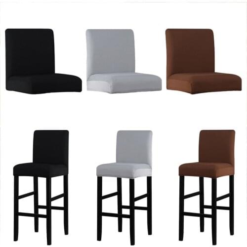 Spandex Polyester Chair Cover Solid Color Seat Cover for Hotel Banquet Dining High Chairs Slipcover Home Bar Stool Decoration