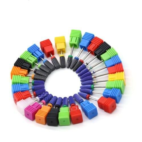 10PCS Ceramic Nail Drill Bit For Electric Manicure Drills Machine Milling Cutter Nail Files Buffers Nail Art Equipment Accessory