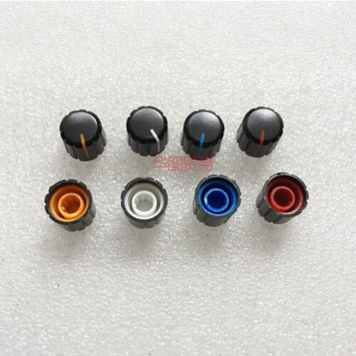 12pcs rotary potentiometer plastic knob cap / mixer console volume audio switch knob knurling shaft / flower shaft 6mm 13*15mm