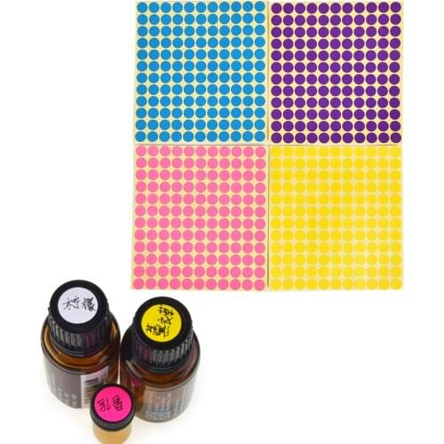 132Pcs Round Circle Stickers Pre-printed Essential Oil Bottles Cap Lid Labels colorful for Young Living oils organizer