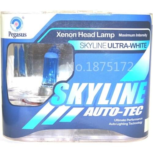 2Pcs H11 55W 12V 5000K Super White Car Head Light Lamp Xenon 5000K Blue Glass Halogen