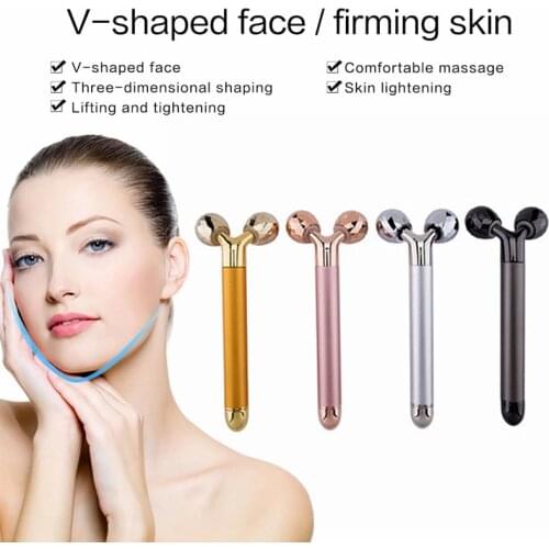 3D 24K Roller Y-Shape Massage Facial Lifting Face Vibrating Massage Instrument Face Wrinkle Remover Beauty Tools