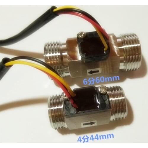 4 points 6 stainless steel material 304 Holzer water flow sensor G1/2 G3/4 tube impeller flowmeter