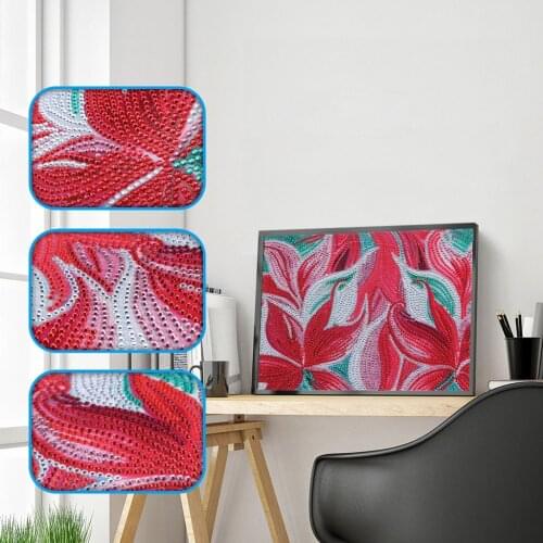 Special Shaped Diamond Painting 5D DIY Red Flowers Diamond Embroidery Kit Rhinestones Cross Stitch Home Decor Unique Gift
