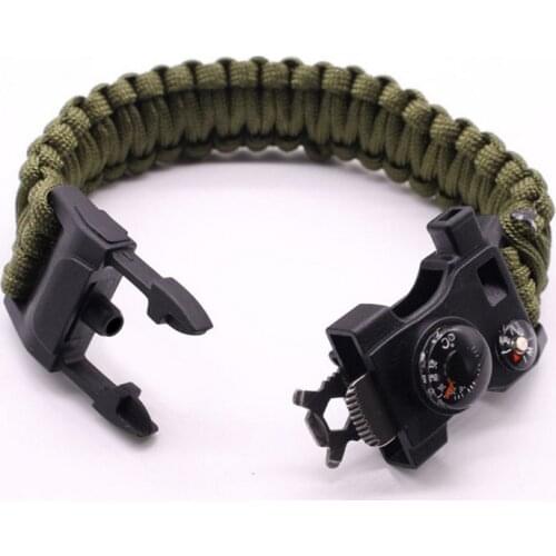 Survival Bracelet Multifunctional Military Emergency Camp Life Saving Bracelet Escape Tactical Bracelet 15 in 1
