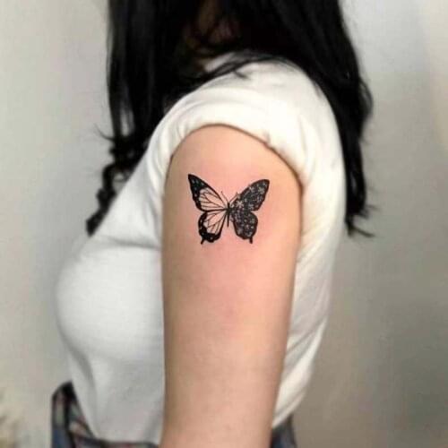 Black Butterfly Temporary Tattoo Stickers Arm Wrist Body Art Waterproof Fake Tattos New Design Animal Tatoos Flash Decals