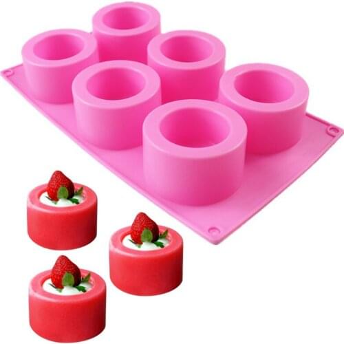 New Cylindrical shape CupCake Mousse Silicone Molds Pudding Jelly Dessert Baking Tools Resin Clay Cup Moulds