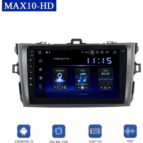 Dasaita Car 9" Android 10.0 Radio Multimedia for Toyota Corolla 2007 2008 2009 2010 2011 DSP CarPlay 1280*720 HD Screen GPS Navi