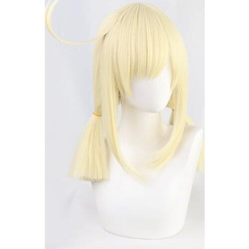 Genshin Impact Klee Light Gold Straight Twin Ponytails Cosplay Wigs C00071