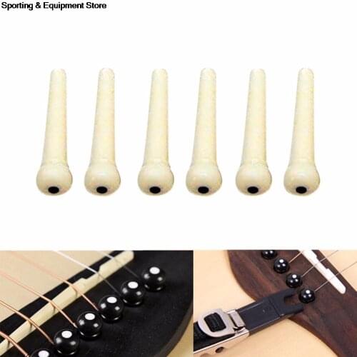 6Pcs Bridge Pin Classical Style Dot Acoustic Guitar Musical Stringed Instruments Guitar Parts Accessories