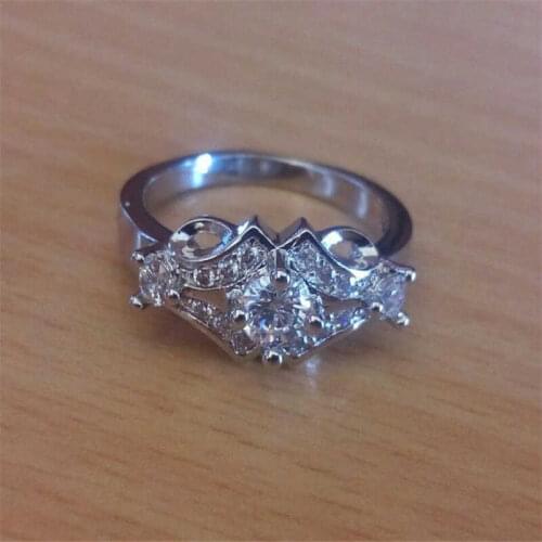 Exquisite White Silver Color Wedding Band Ring Women Fashion Size 6 7 8 9