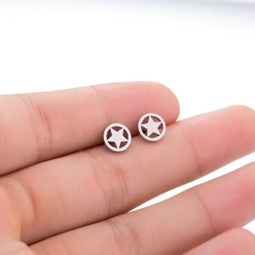 Exquisite Circle Star Womens Earrings Korean Fashion Earrings Engagement Party Jewelry Earrings Simple Jewelry Christmas Gifts