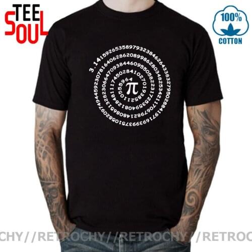 Classic Spiral Pi T Shirt 3.14 Pi Number Symbol Math Science Gift Tee Shirts for Men Make Your Own Short Sleeves Soft Cotton Tee