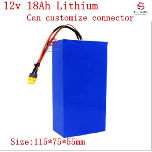 Power Battery 12v 18Ah 18000mah 12v Dc Li-ion Lithium Pack for 200w Golf Trolly Cart Backup Power 12 Cctv Camera + 3A Charger