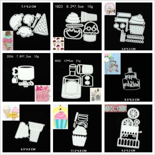 17 Styles) 2021 Ice Cream Cake Metal Cutting Dies DIY Scrapbooking Paper Photo Album Crafts Mould Cards Blade Punch Stencils
