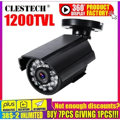 Real 1200TVL HD Mini Cctv Camera Cmos Outdoor Waterproof IP66 IR Night Vision Analog Cam color monitoring security With bracket