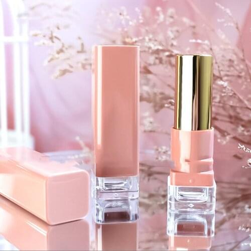 Milk tea pink empty lip tubes square tubes lipstick tube lipstick tube DIY 12.1mm lipgloss lip blam tubes lip gloss tubes