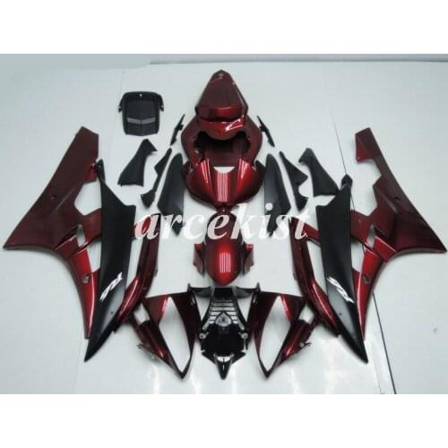 New ABS Injection Mold Motorcycle Full Fairings Kit Fit for YAMAHA YZF-R6 2006 2007 R6 06 07 Custom Dark wine red
