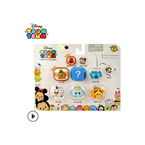 Original Box Random Blind Box Disney Cartoon TSUM Mickey Jenga Figure Toy Jenga Doll Model Kids Creative Toys Gift for Baby Kids