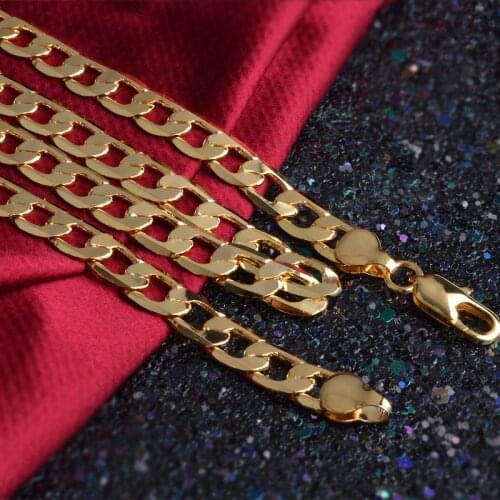 6mm Necklace Gold Color Necklace For Women Men Choker Colar Necklaces & Pendants Jewelry Charms Jewellery Collier Femme N271