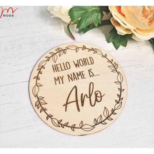 Personalized 4inch Birth Announcement PlaqueHello World Sign Baby Name Plaque