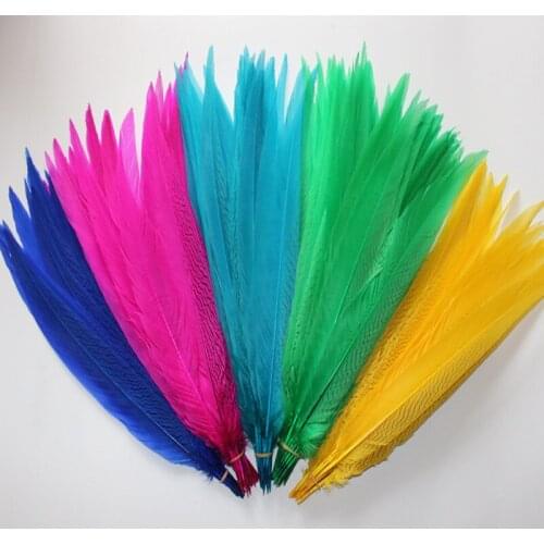 100pcs 55-60cm Natural Silver Pheasant Tail Feathers DIY Wedding Decorations lady amherst white silver chicken feathers plume