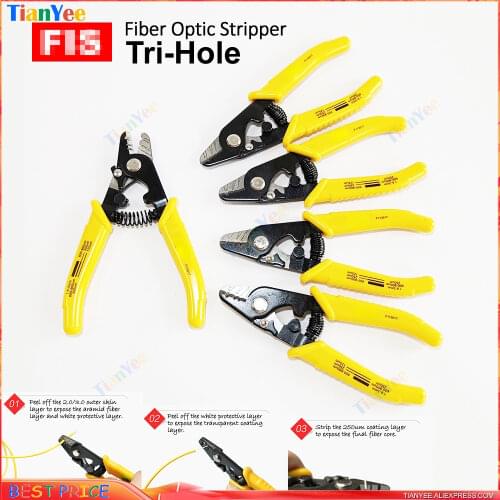 5pcs/lot 10pcs/Lot High quality FIS Fiber stripping pliers F11301T FIS Tri-Hole Fiber Optic Stripper Miller Wire stripper
